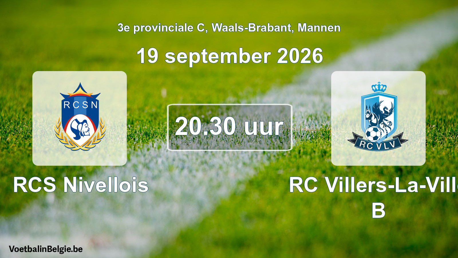 Geplande wedstrijd mannenvoetbal: RCS Nivellois - RC Villers-La-Ville B (19 september 2026)