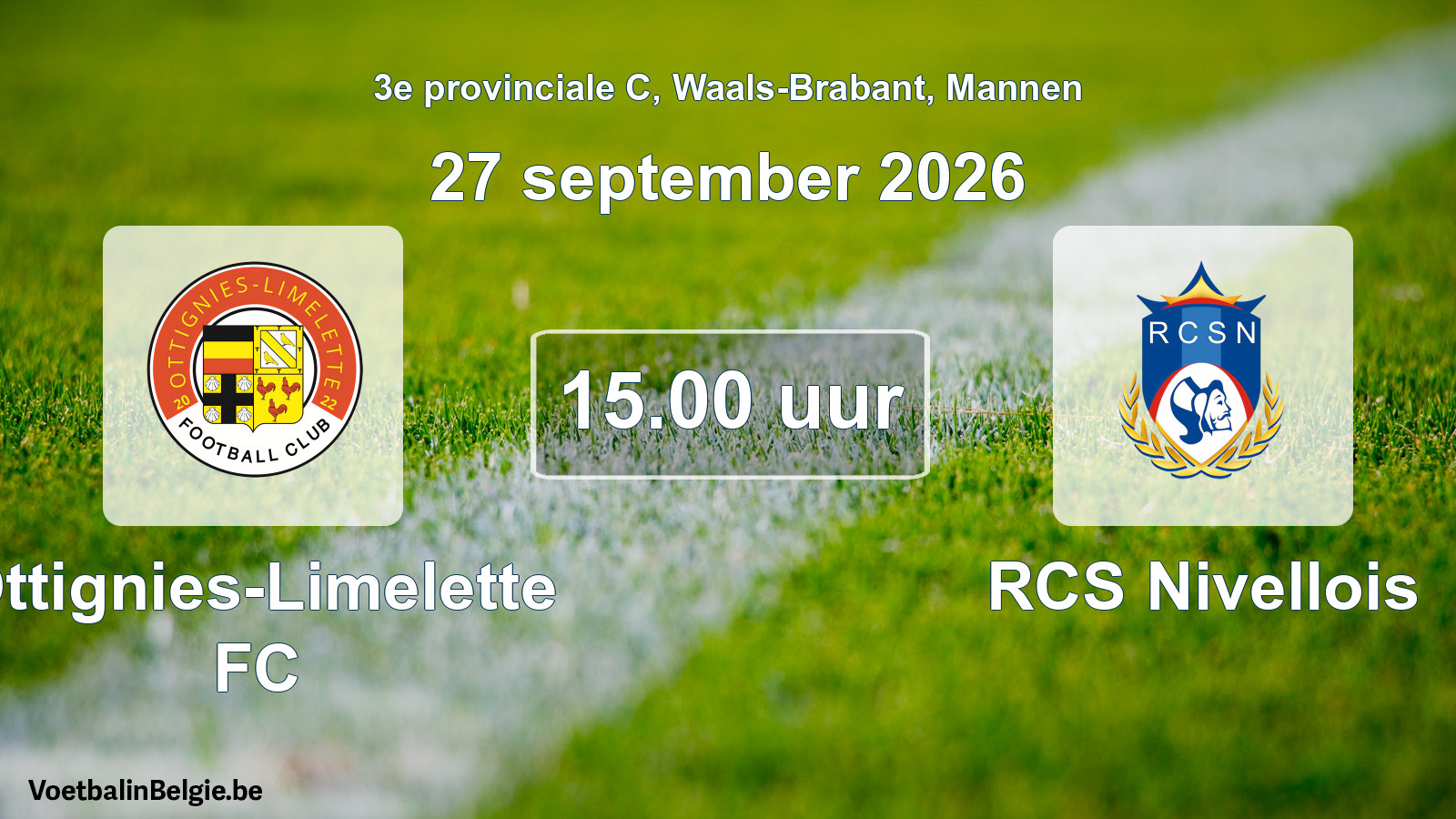 Geplande wedstrijd mannenvoetbal: Ottignies-Limelette FC - RCS Nivellois (27 september 2026)