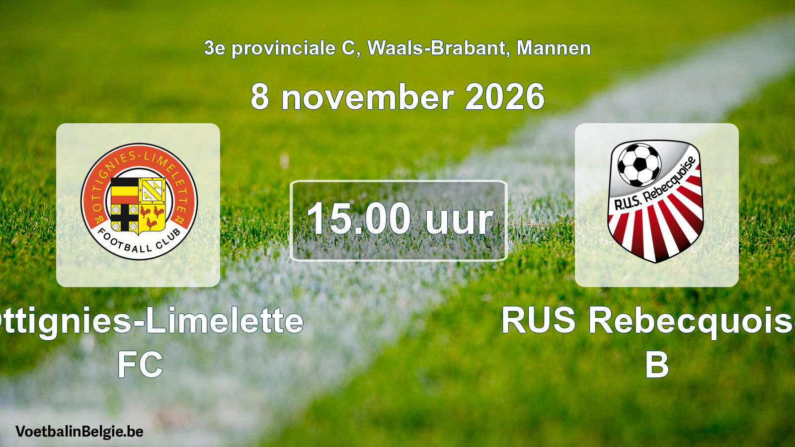 Geplantes Spiel männer-Fußball: Ottignies-Limelette FC - RUS Rebecquoise B (8 November 2026)