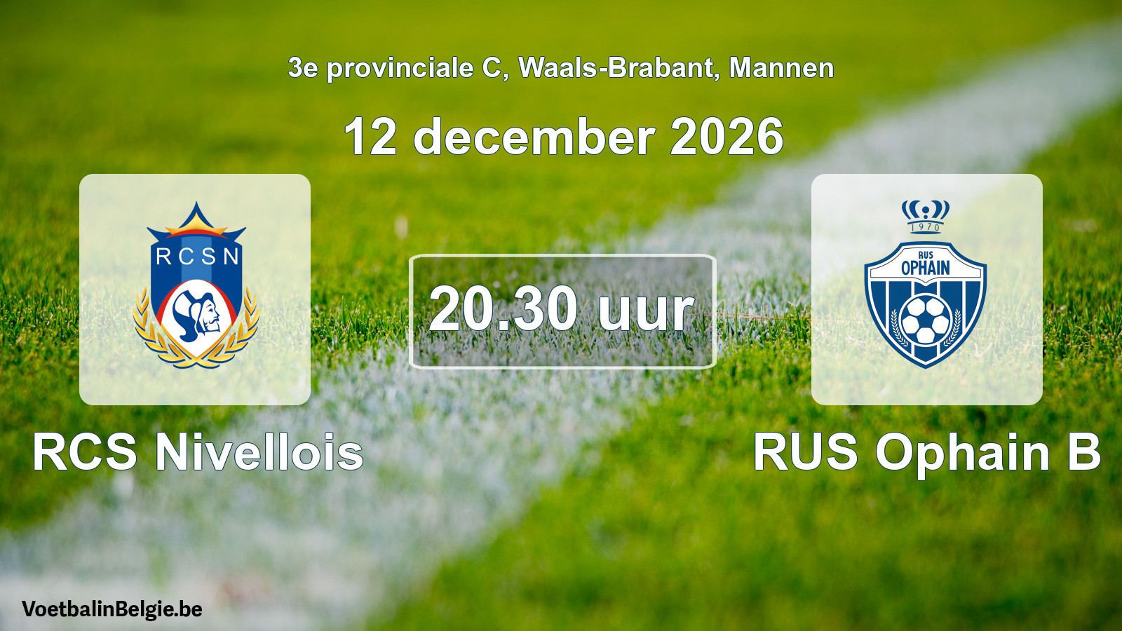 Geplantes Spiel männer-Fußball: RCS Nivellois - RUS Ophain B (12 Dezember 2026)