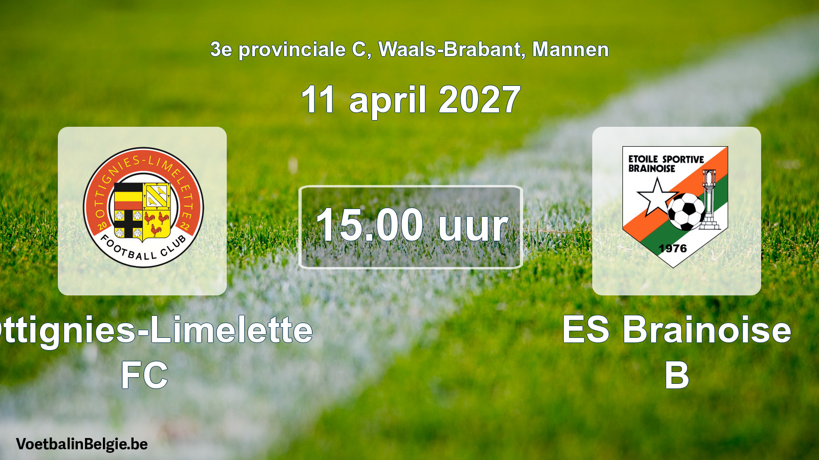 Geplantes Spiel männer-Fußball: Ottignies-Limelette FC - ES Brainoise B (11 April 2027)