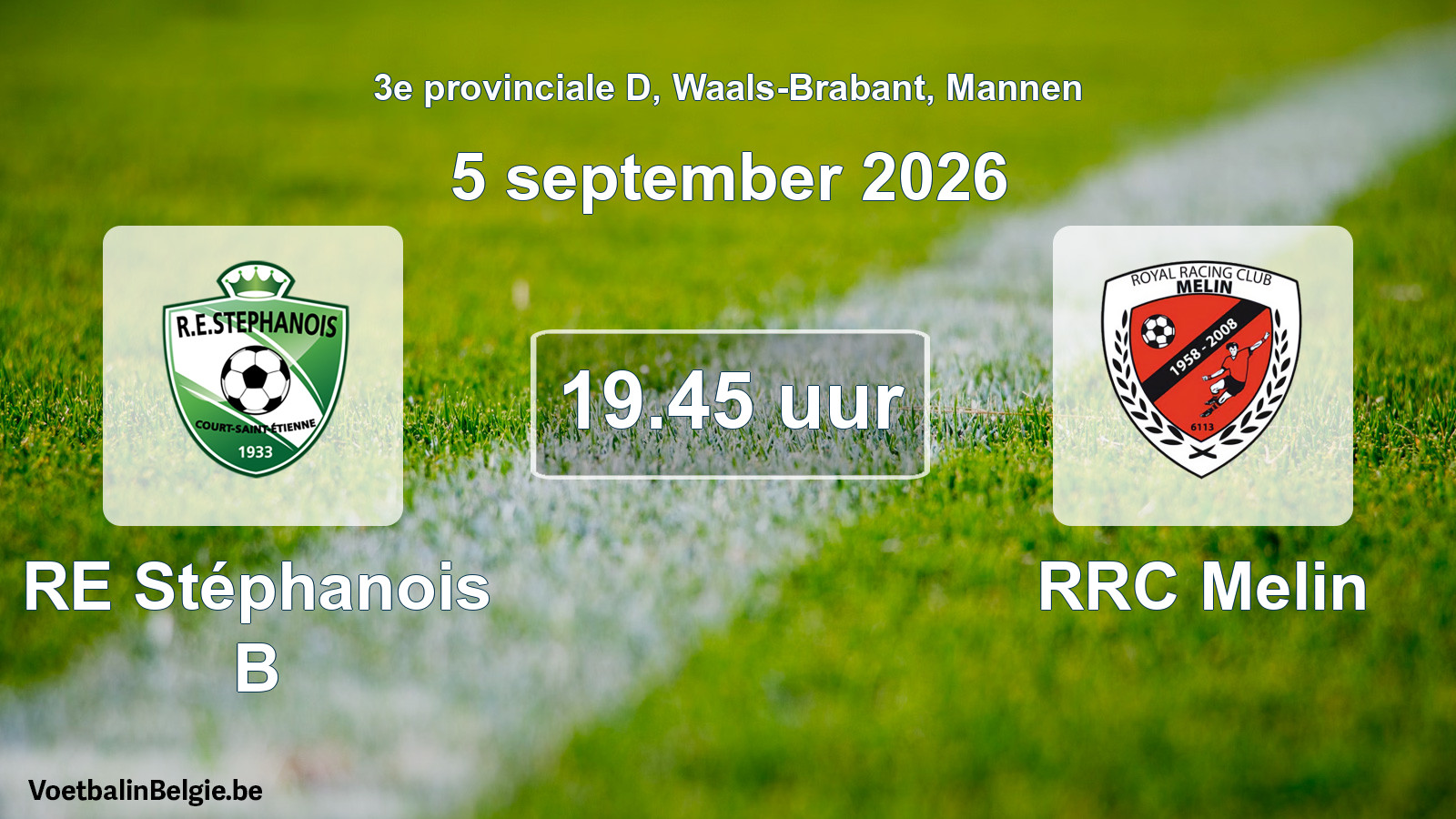 Geplande wedstrijd mannenvoetbal: RE Stéphanois B - RRC Melin (5 september 2026)