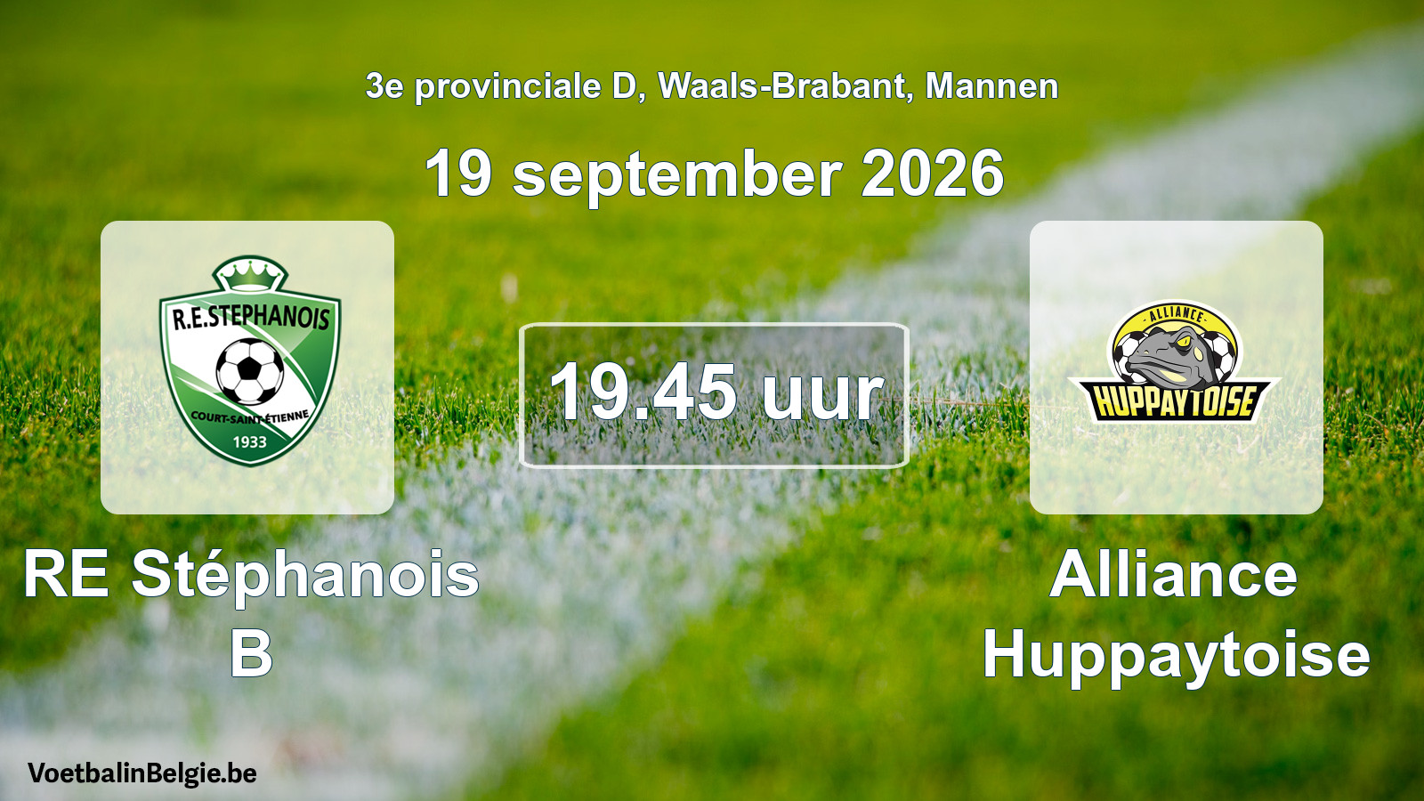 Geplande wedstrijd mannenvoetbal: RE Stéphanois B - Alliance Huppaytoise (19 september 2026)