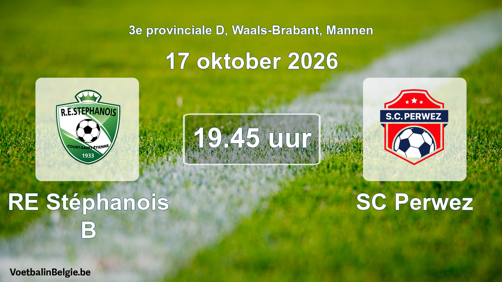 Geplande wedstrijd mannenvoetbal: RE Stéphanois B - SC Perwez (17 oktober 2026)