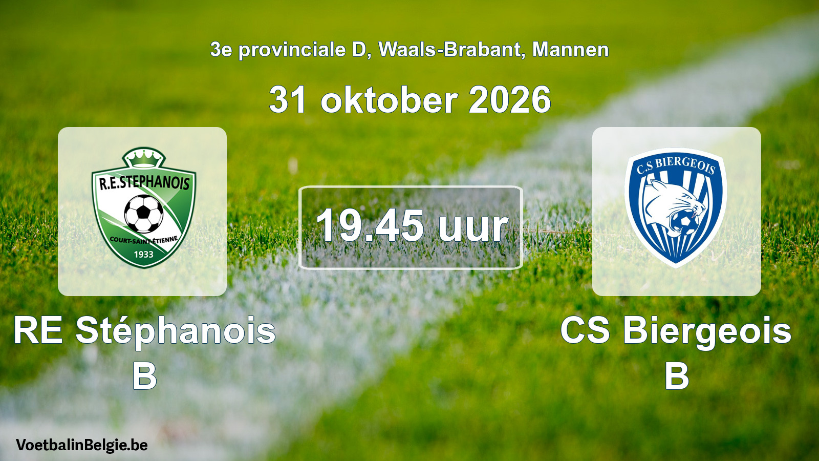 Match prévu football hommes: RE Stéphanois B - CS Biergeois B (31 octobre 2026)