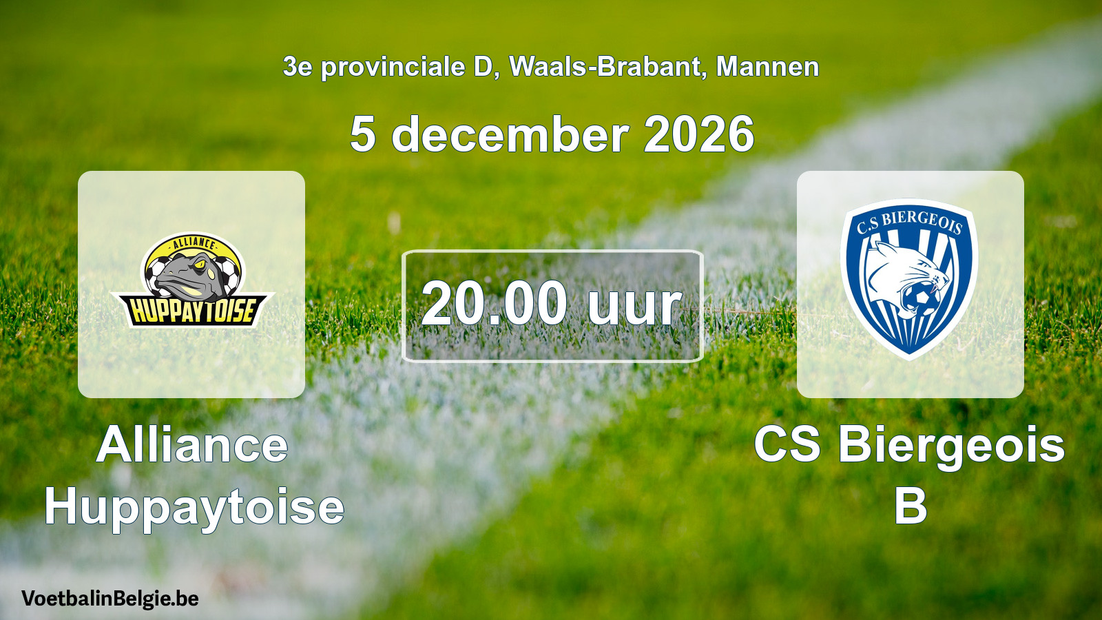 Geplantes Spiel männer-Fußball: Alliance Huppaytoise - CS Biergeois B (5 Dezember 2026)