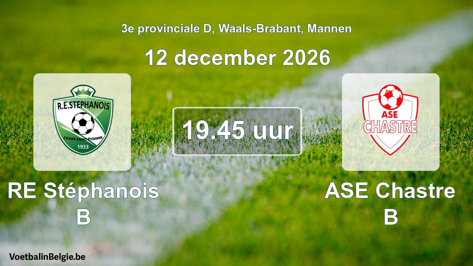 Scheduled match men football: RE Stéphanois B - ASE Chastre B (12 December 2026)