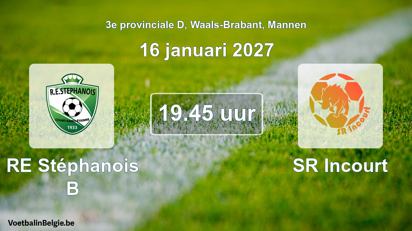 Geplande wedstrijd mannenvoetbal: RE Stéphanois B - SR Incourt (16 januari 2027)
