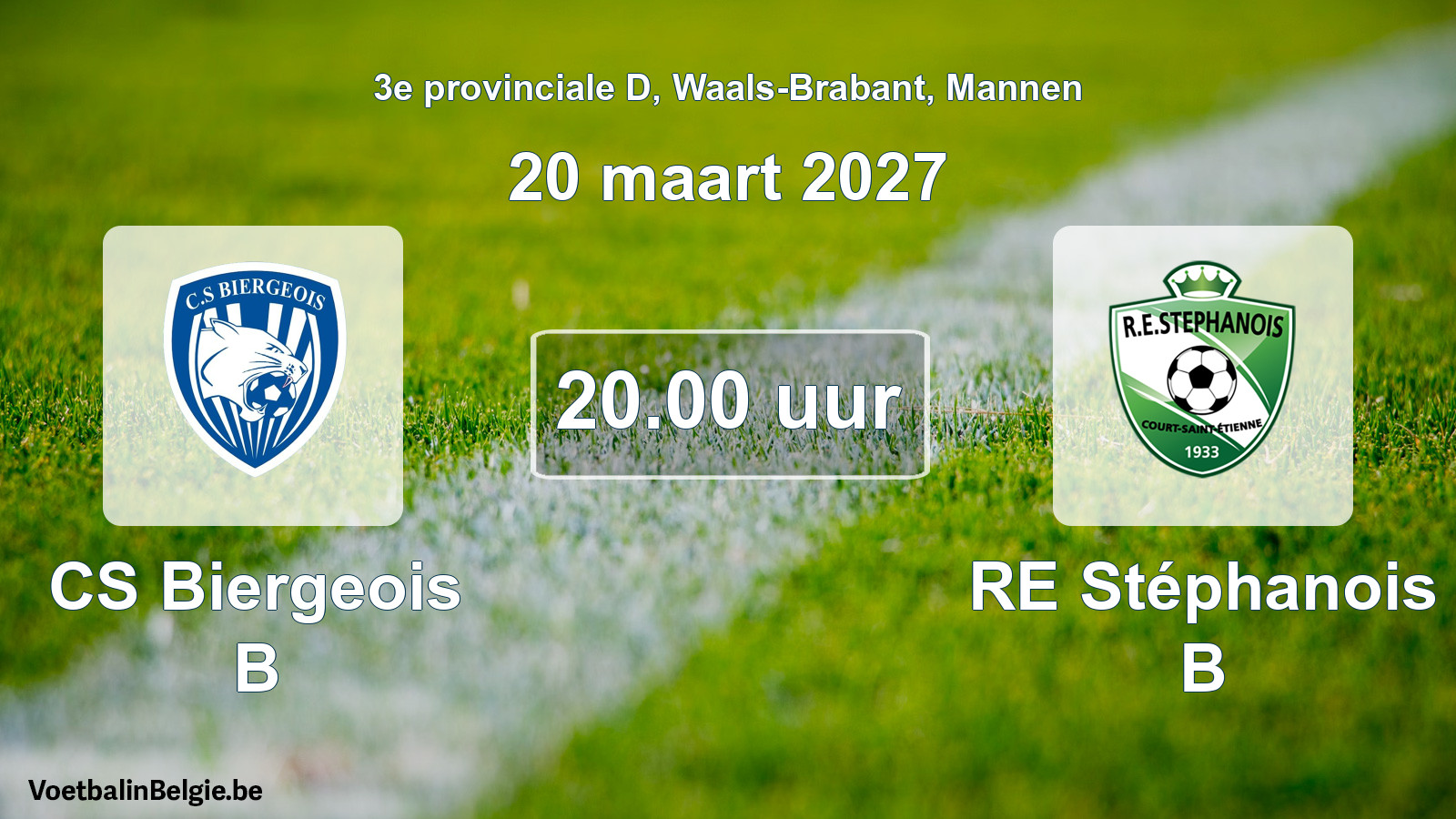 Match prévu football hommes: CS Biergeois B - RE Stéphanois B (20 mars 2027)