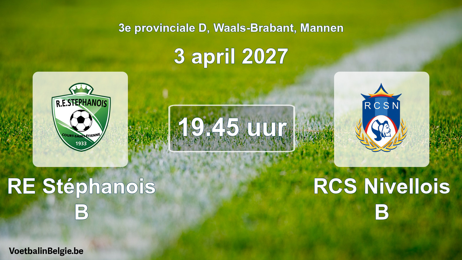 Geplande wedstrijd mannenvoetbal: RE Stéphanois B - RCS Nivellois B (3 april 2027)