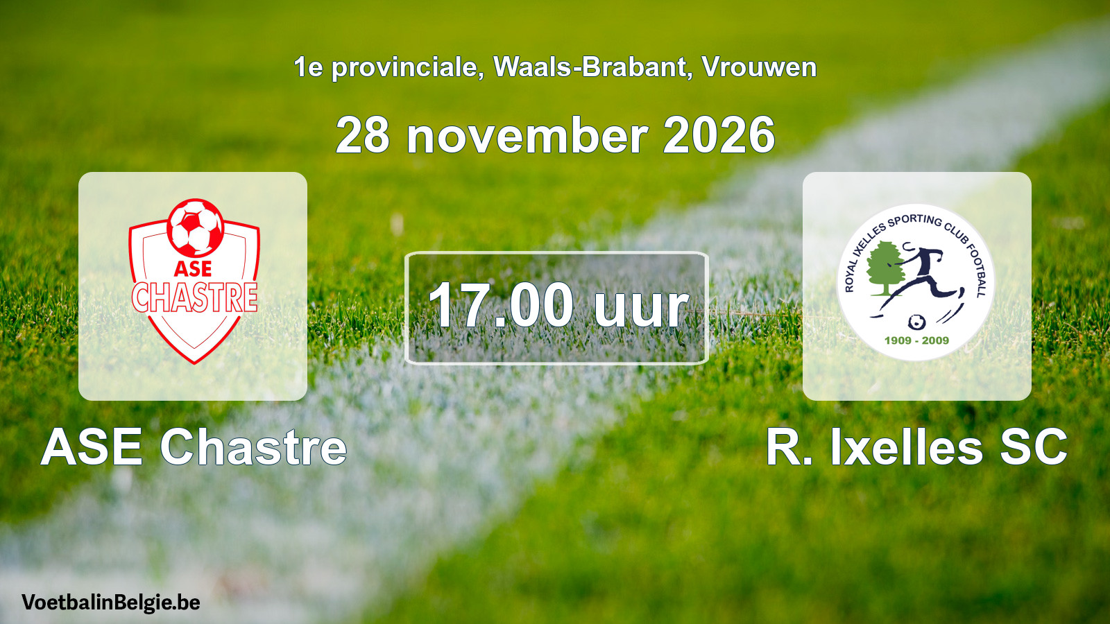 Scheduled match women football: ASE Chastre - R. Ixelles SC (28 November 2026)