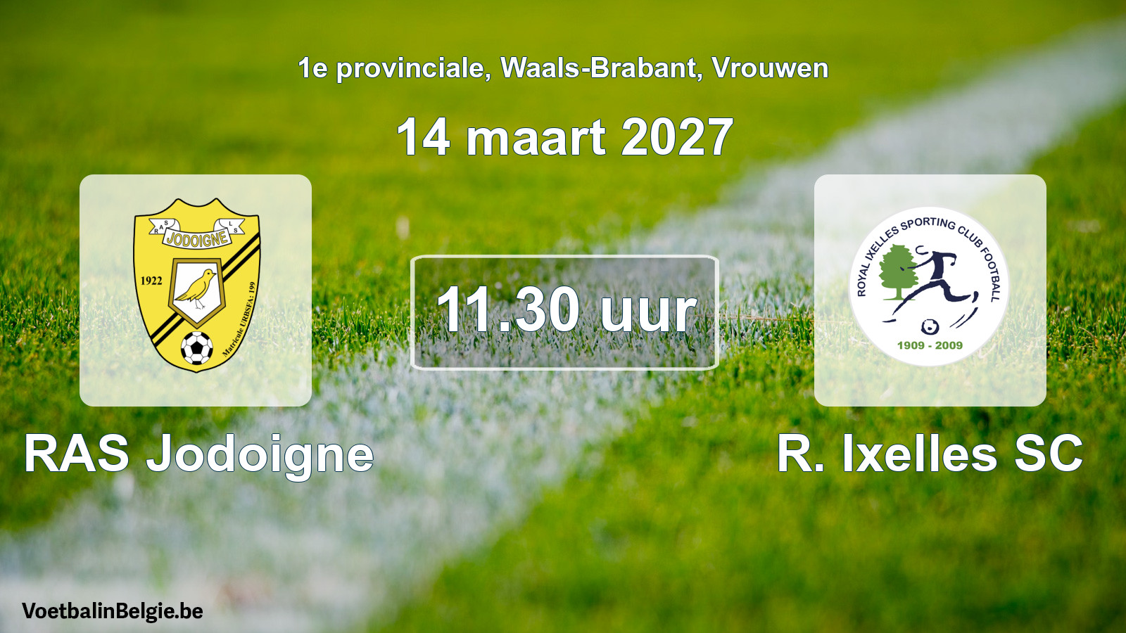 Geplande wedstrijd vrouwenvoetbal: RAS Jodoigne - R. Ixelles SC (14 maart 2027)