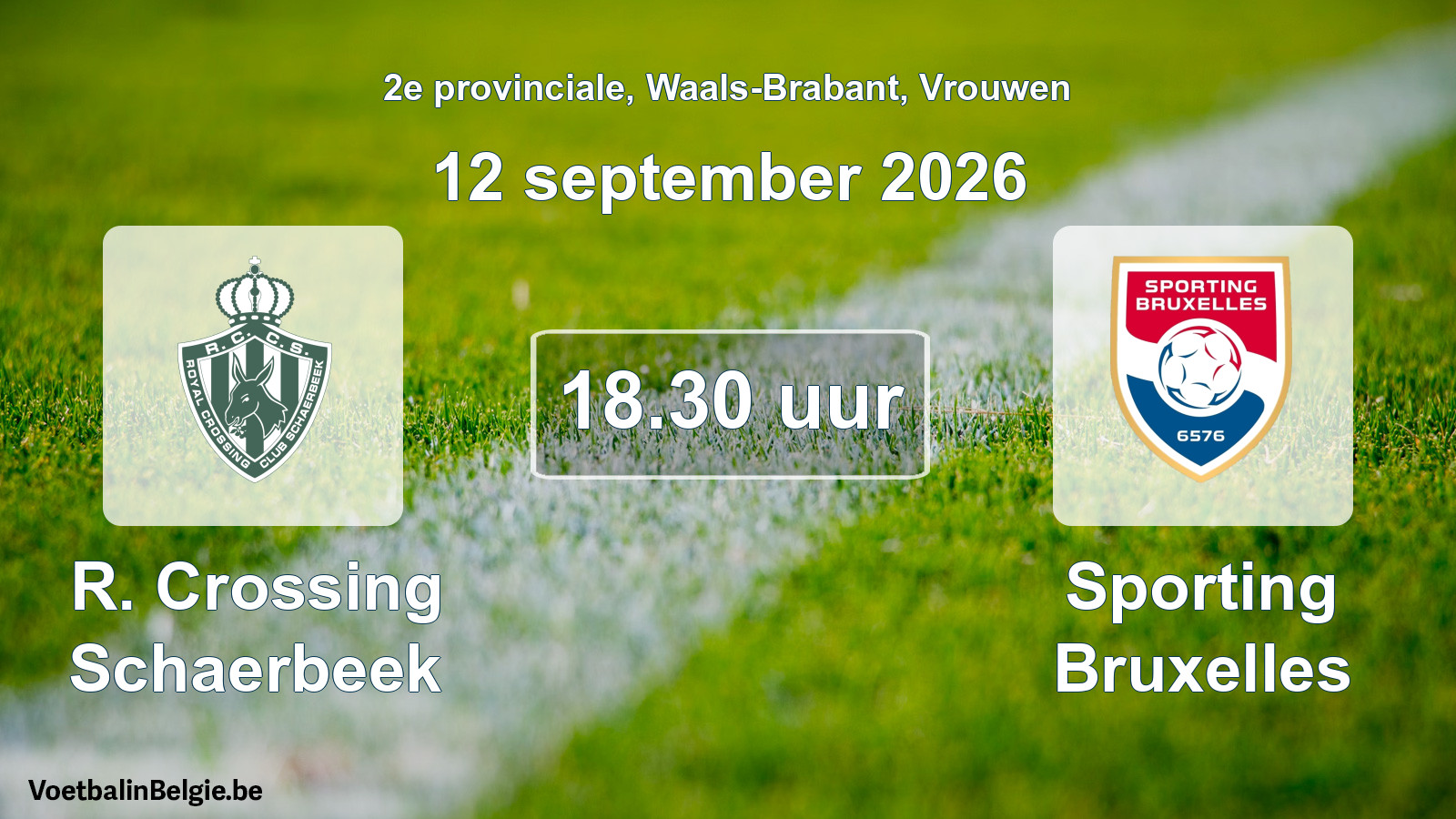 Geplande wedstrijd vrouwenvoetbal: R. Crossing Schaerbeek - Sporting Bruxelles (12 september 2026)