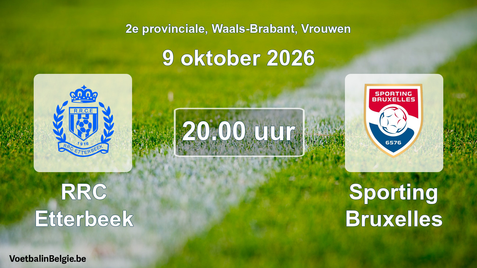 Geplande wedstrijd vrouwenvoetbal: RRC Etterbeek - Sporting Bruxelles (9 oktober 2026)