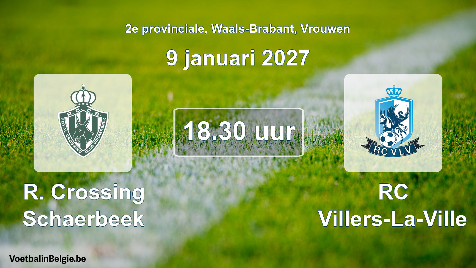 Geplande wedstrijd vrouwenvoetbal: R. Crossing Schaerbeek - RC Villers-La-Ville (9 januari 2027)