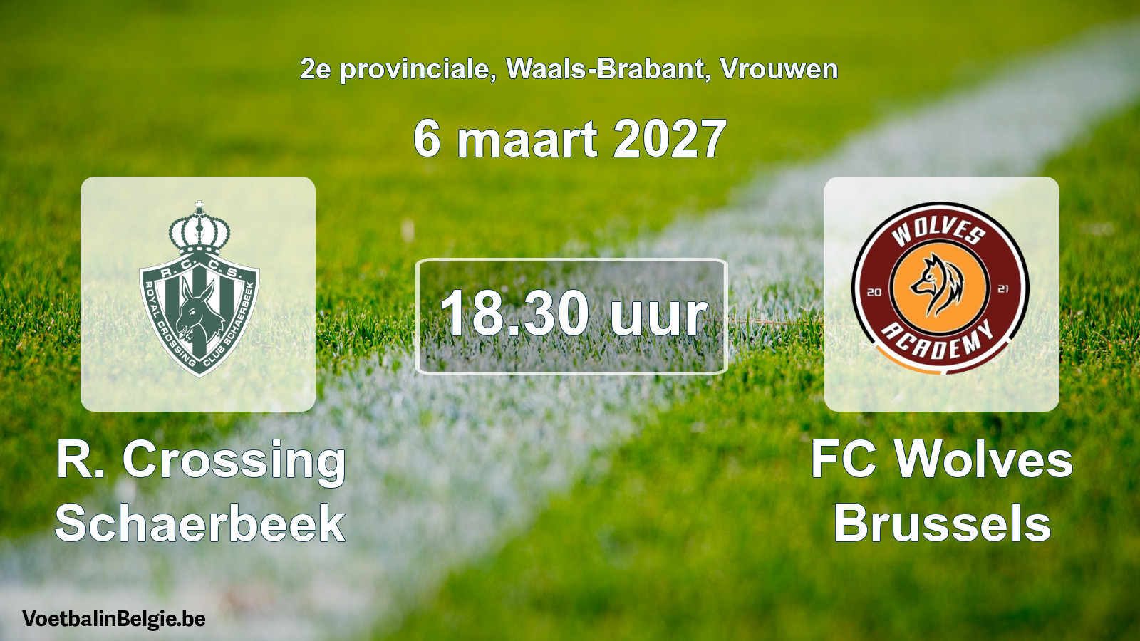 Geplande wedstrijd vrouwenvoetbal: R. Crossing Schaerbeek - FC Wolves Brussels (6 maart 2027)