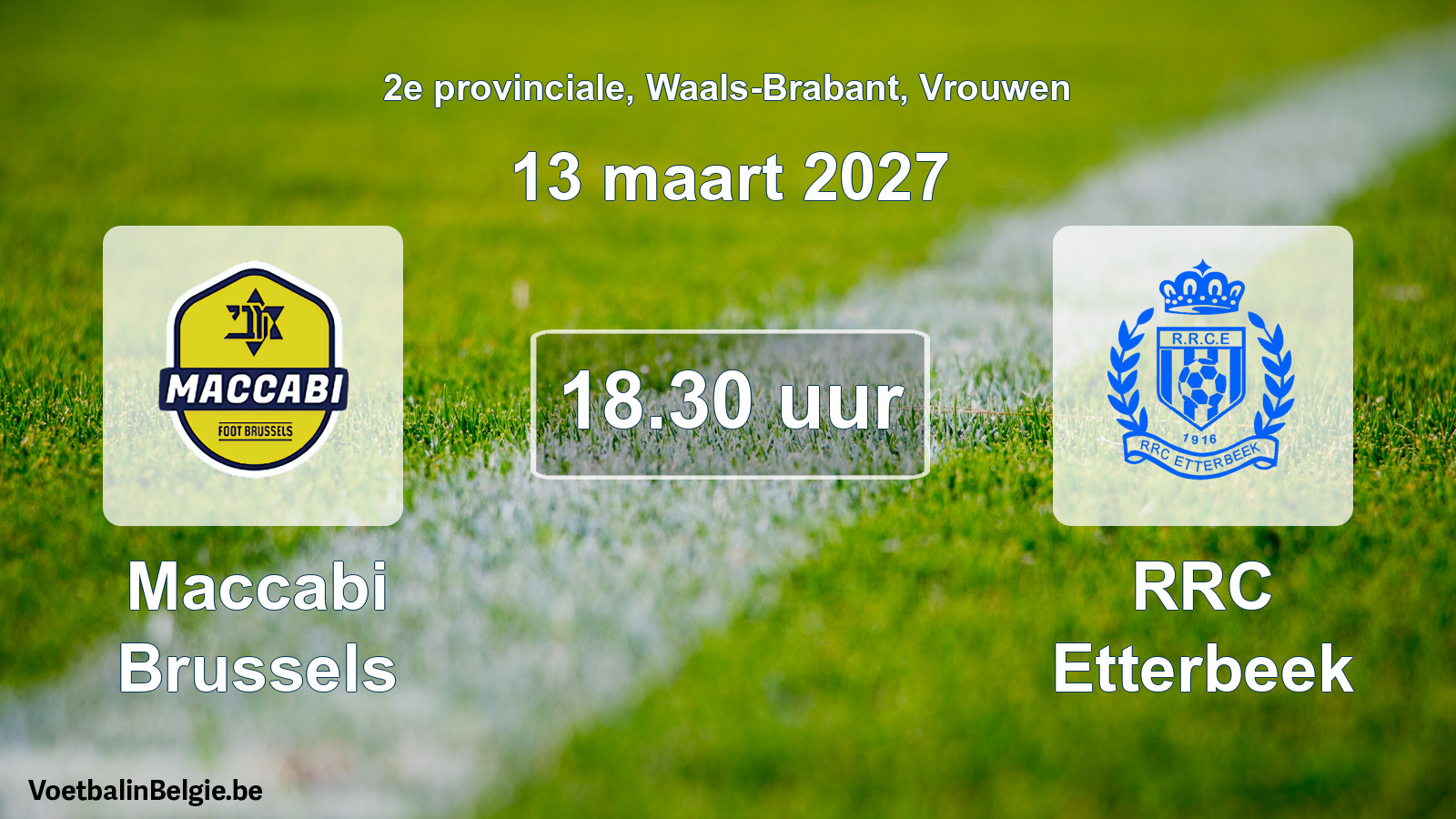 Geplande wedstrijd vrouwenvoetbal: Maccabi Brussels - RRC Etterbeek (13 maart 2027)