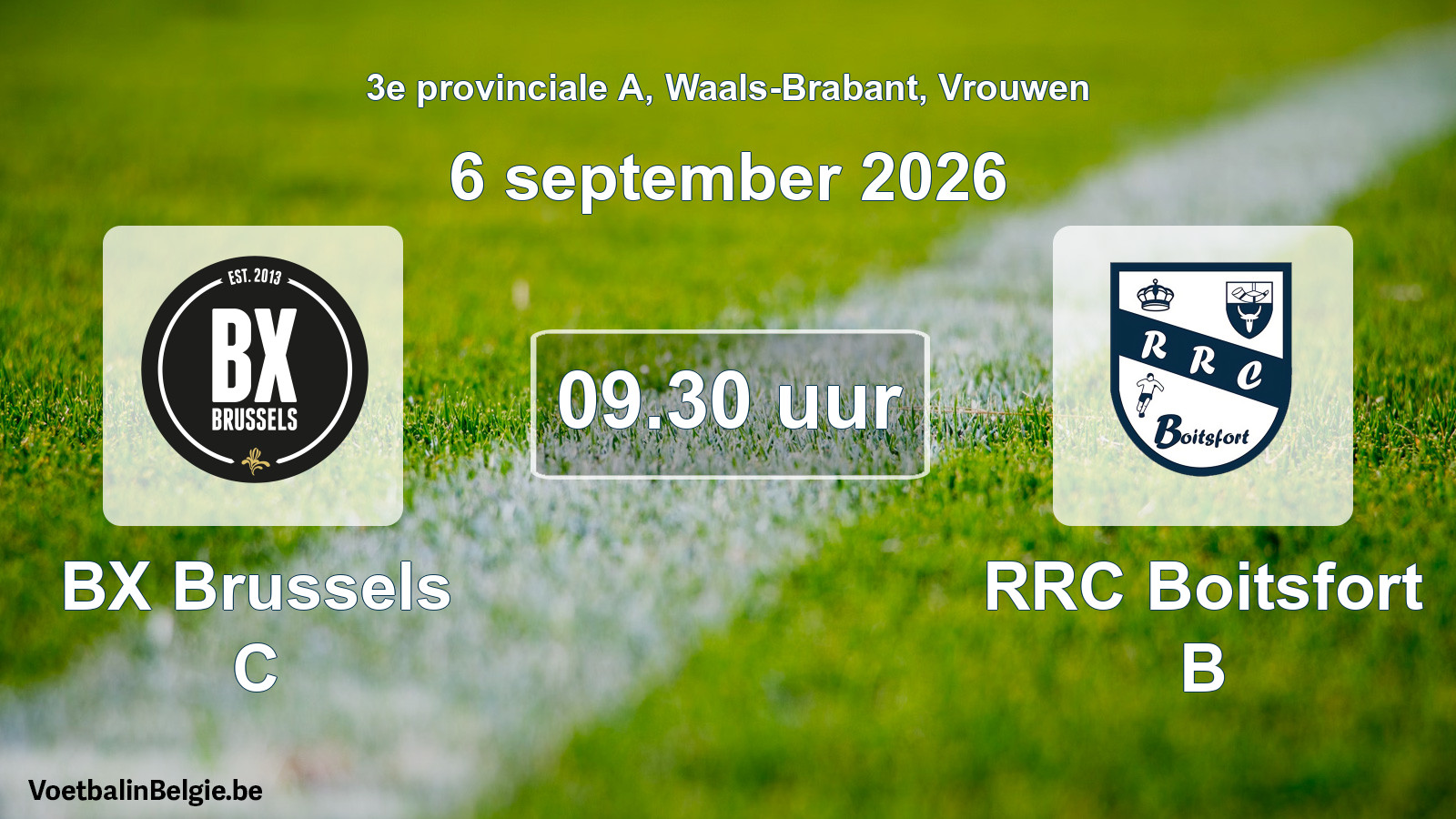 Geplande wedstrijd vrouwenvoetbal: BX Brussels C - RRC Boitsfort B (6 september 2026)