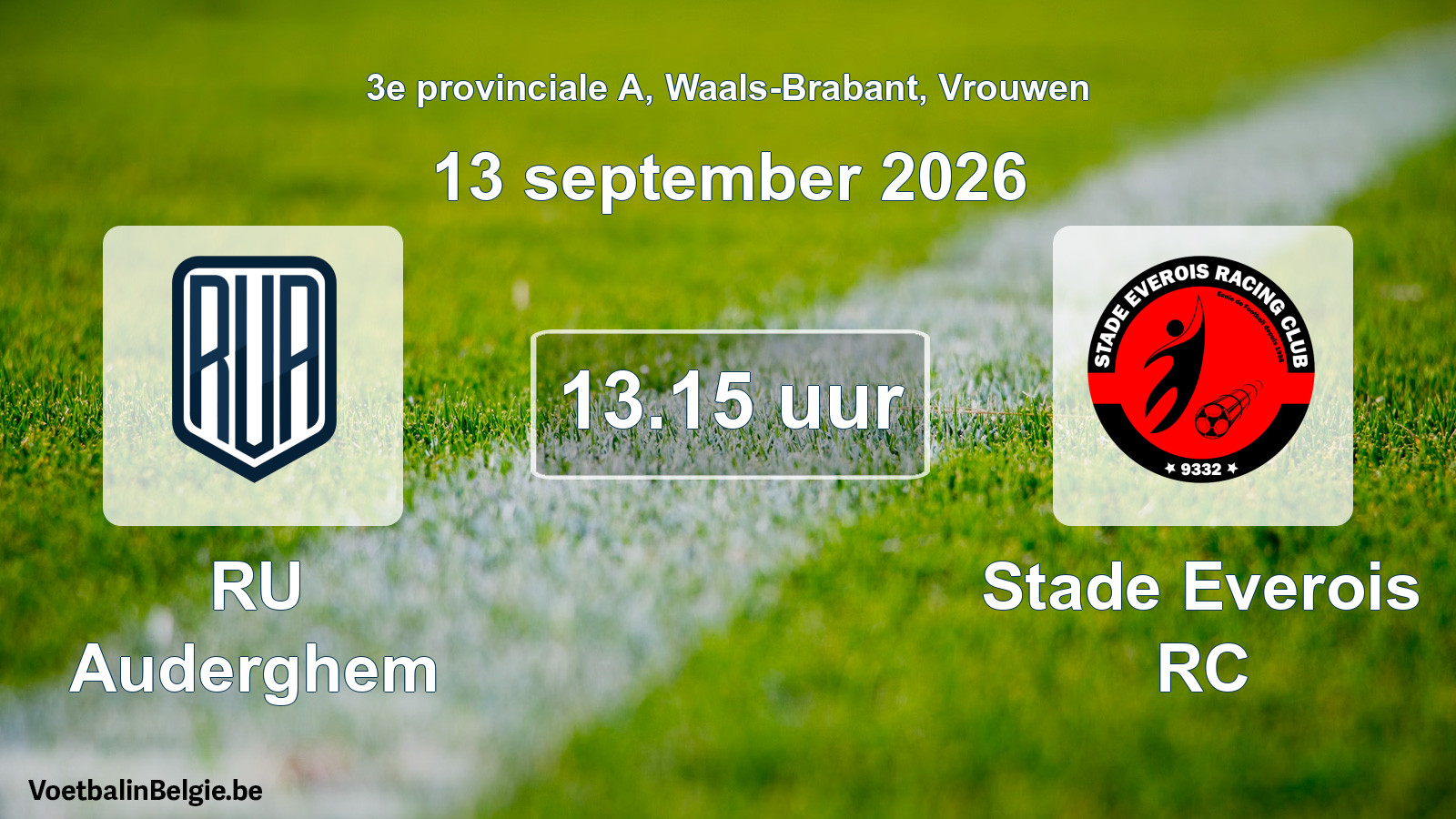 Geplande wedstrijd vrouwenvoetbal: RU Auderghem - Stade Everois RC (13 september 2026)