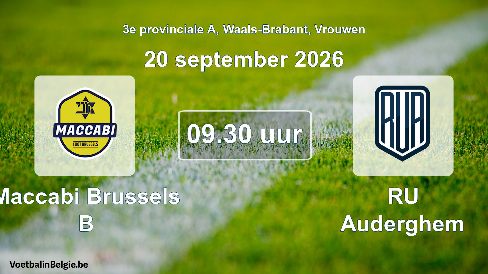 Geplande wedstrijd vrouwenvoetbal: Maccabi Brussels B - RU Auderghem (20 september 2026)
