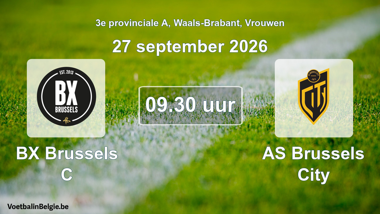 Geplande wedstrijd vrouwenvoetbal: BX Brussels C - AS Brussels City (27 september 2026)