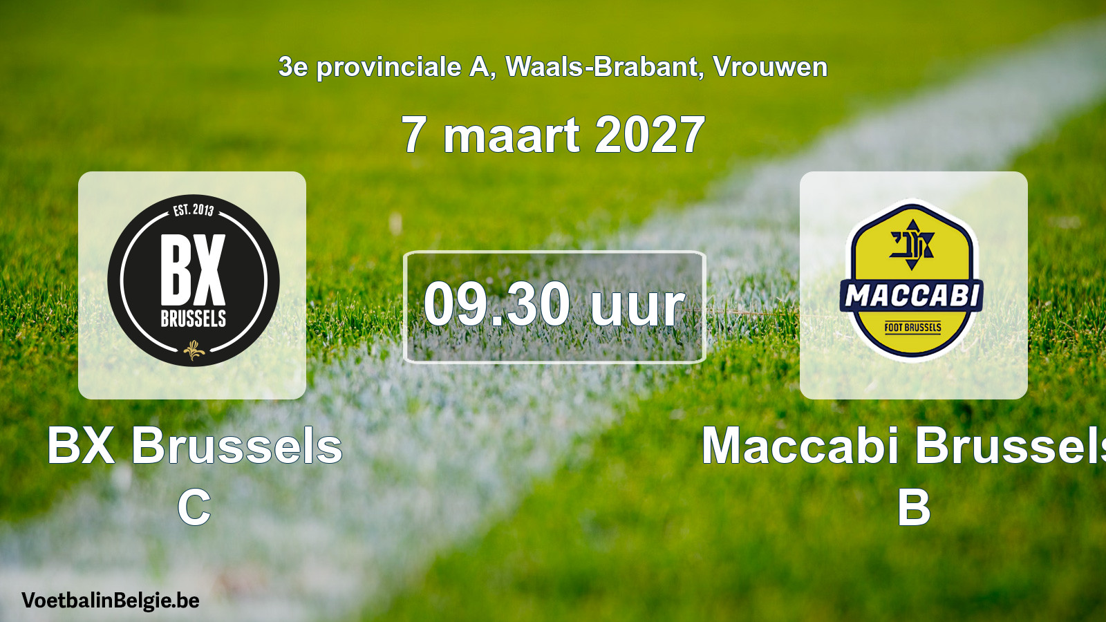 Geplande wedstrijd vrouwenvoetbal: BX Brussels C - Maccabi Brussels B (7 maart 2027)