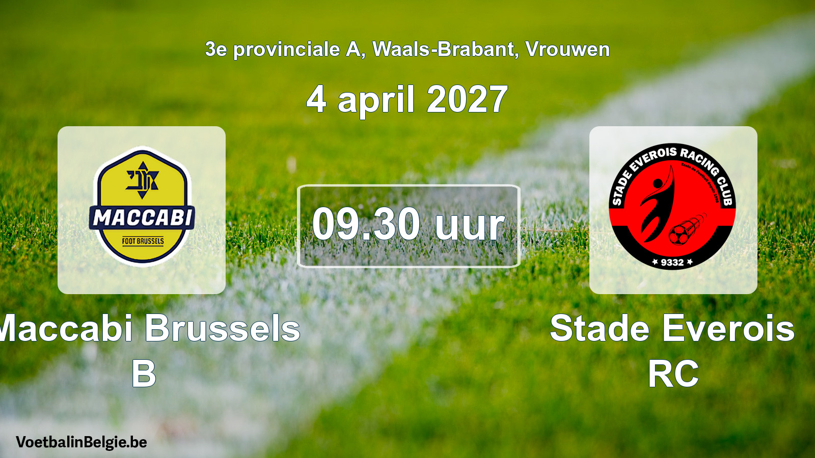 Geplande wedstrijd vrouwenvoetbal: Maccabi Brussels B - Stade Everois RC (4 april 2027)