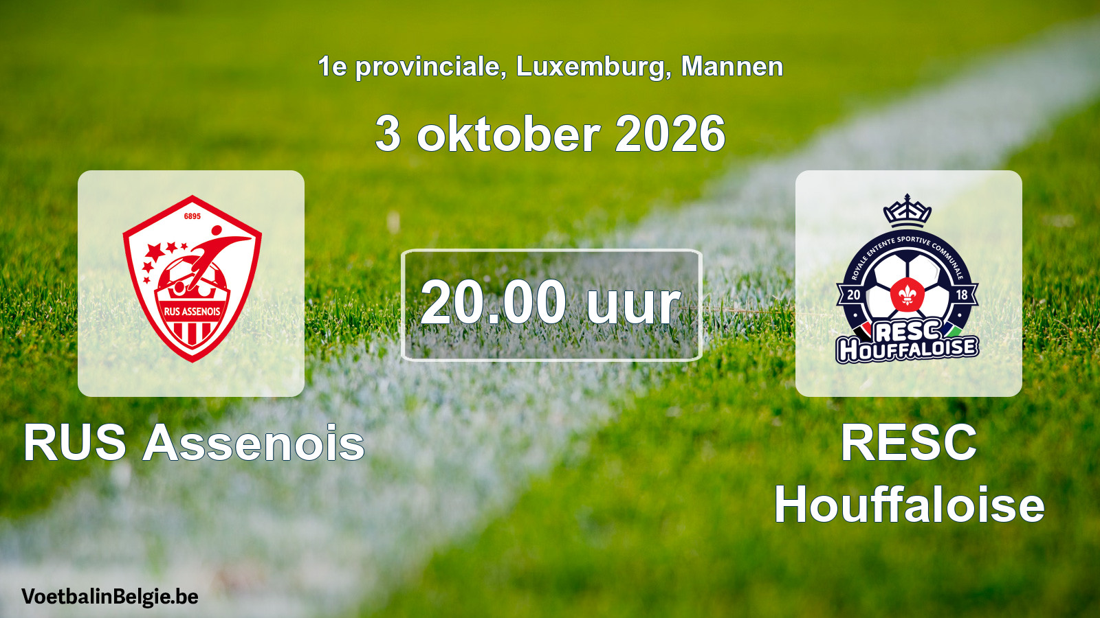 Geplande wedstrijd mannenvoetbal: RUS Assenois - RESC Houffaloise (3 oktober 2026)