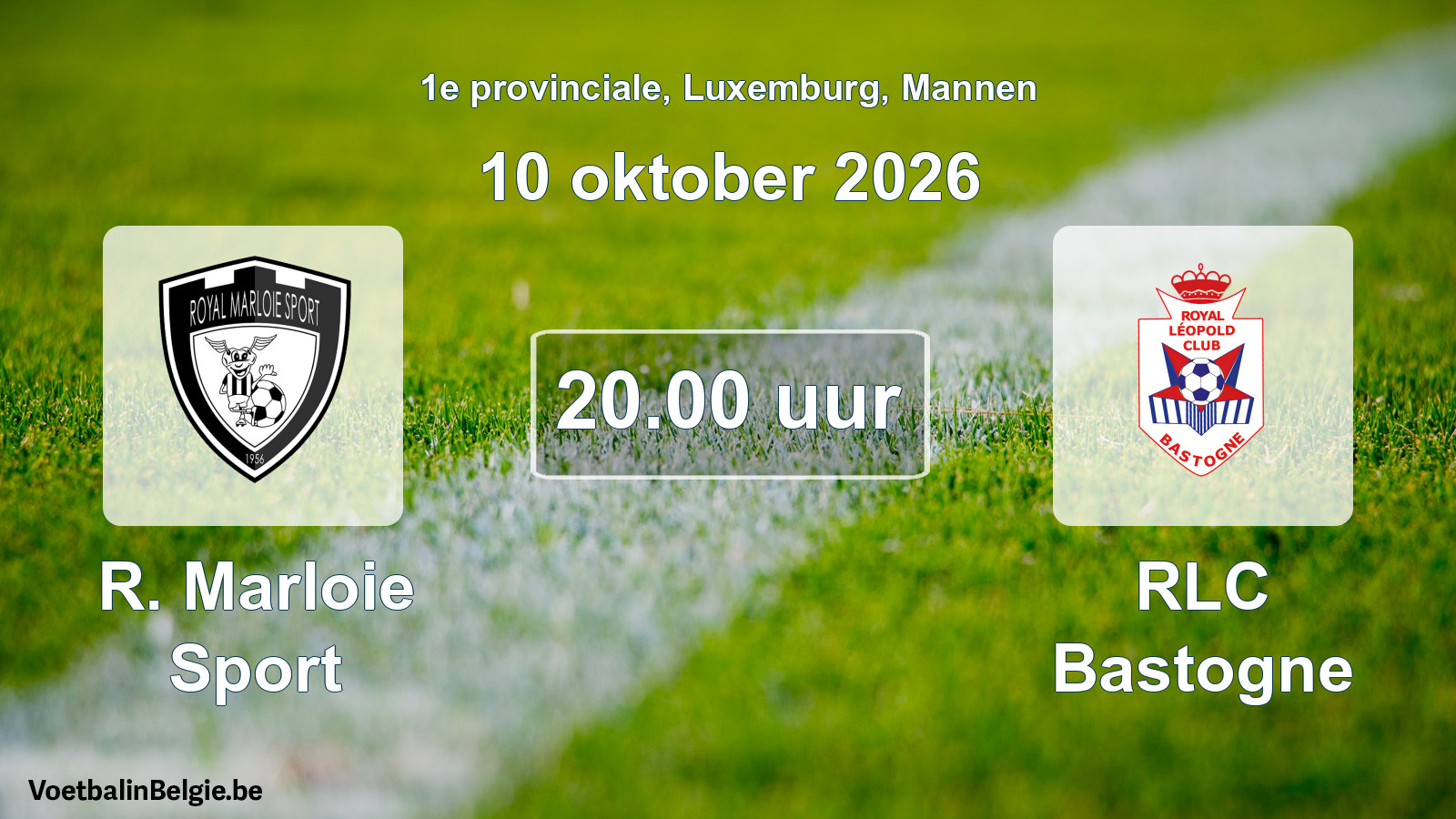 Geplande wedstrijd mannenvoetbal: R. Marloie Sport - RLC Bastogne (10 oktober 2026)