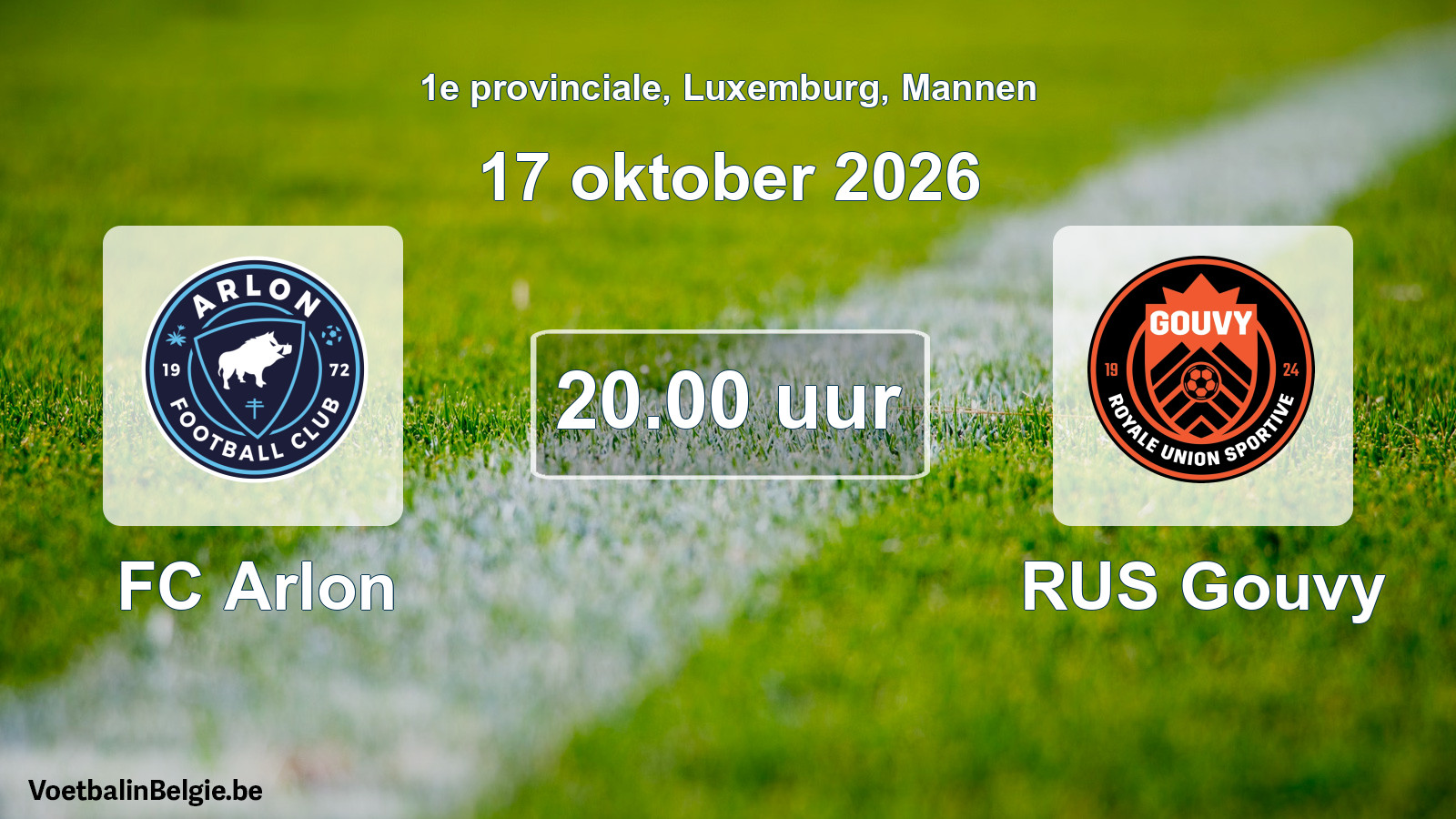Geplande wedstrijd mannenvoetbal: FC Arlon - RUS Gouvy (17 oktober 2026)