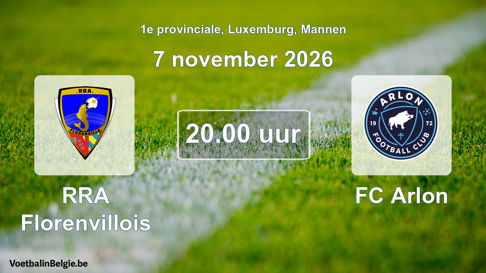 Geplande wedstrijd mannenvoetbal: RRA Florenvillois - FC Arlon (7 november 2026)