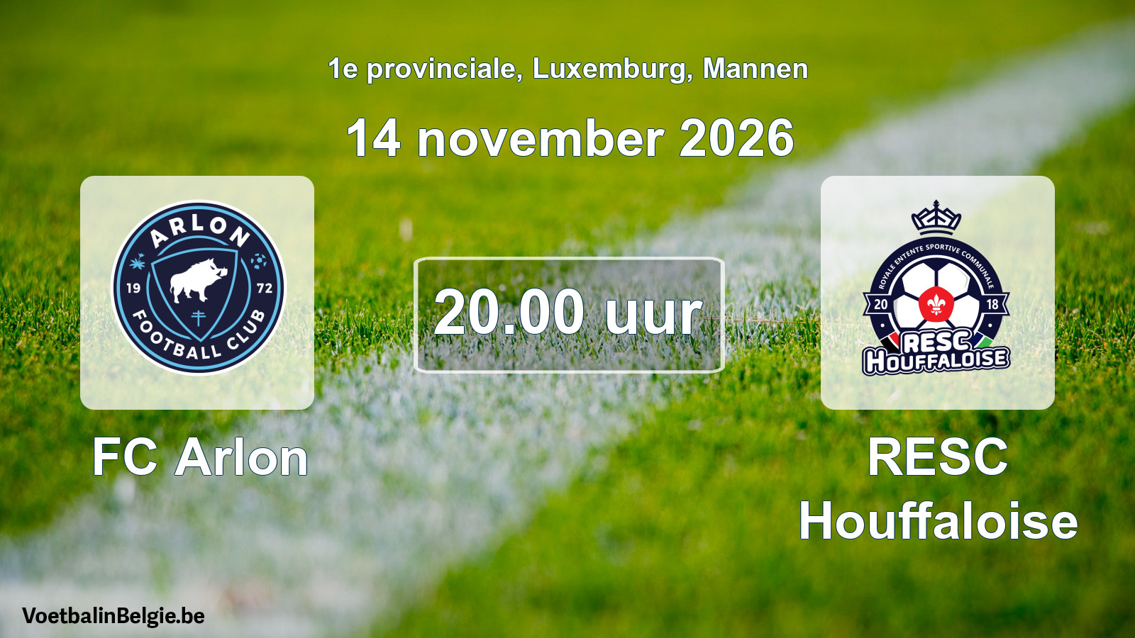 Geplande wedstrijd mannenvoetbal: FC Arlon - RESC Houffaloise (14 november 2026)