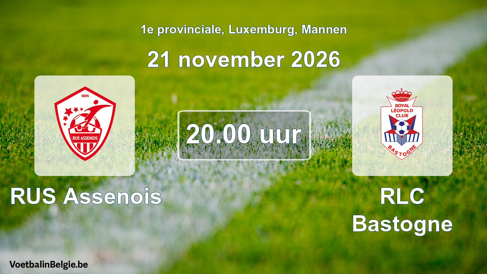 Geplande wedstrijd mannenvoetbal: RUS Assenois - RLC Bastogne (21 november 2026)