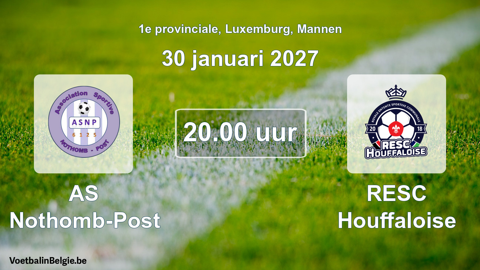 Geplande wedstrijd mannenvoetbal: AS Nothomb-Post - RESC Houffaloise (30 januari 2027)