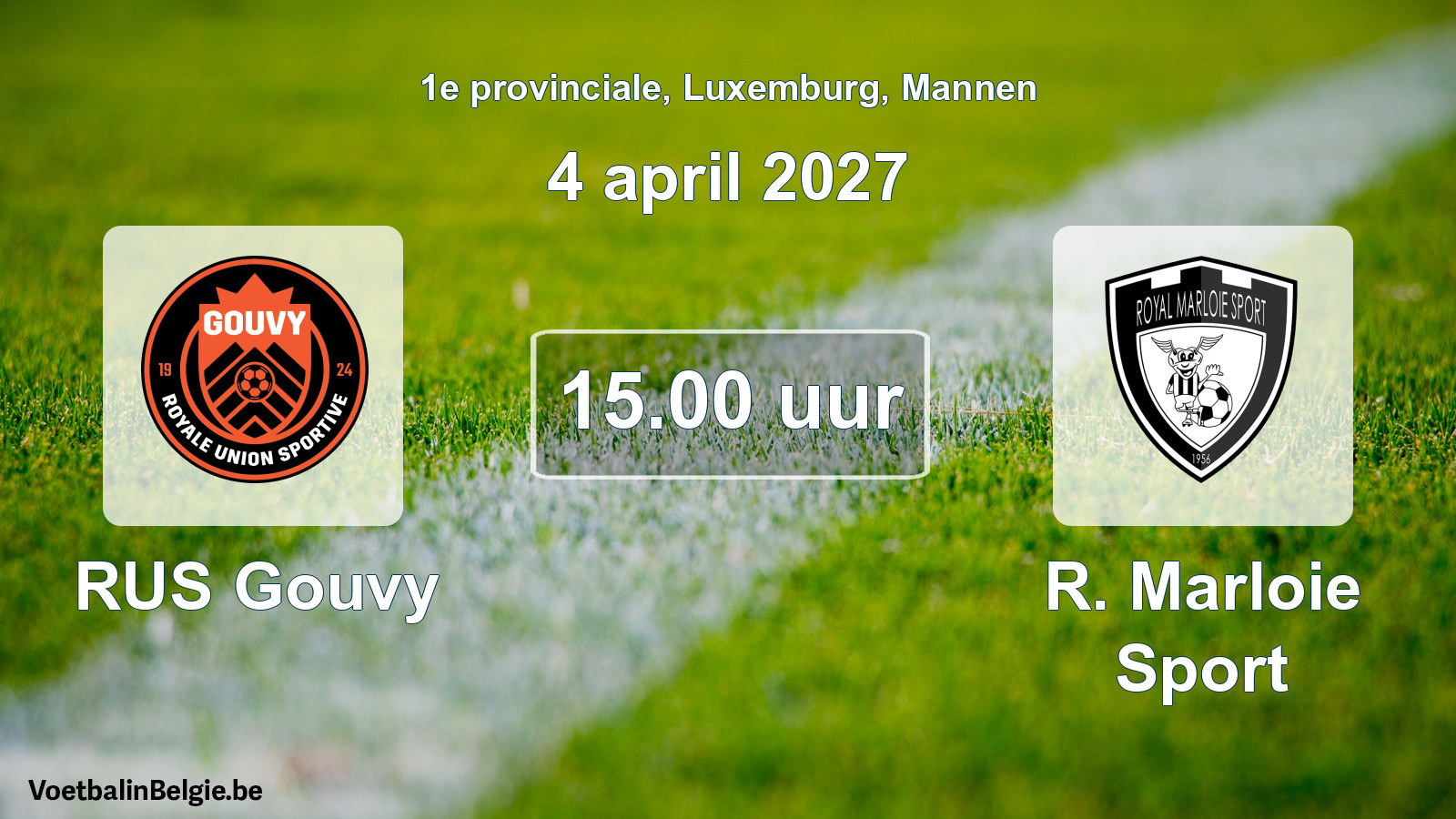 Geplande wedstrijd mannenvoetbal: RUS Gouvy - R. Marloie Sport (4 april 2027)