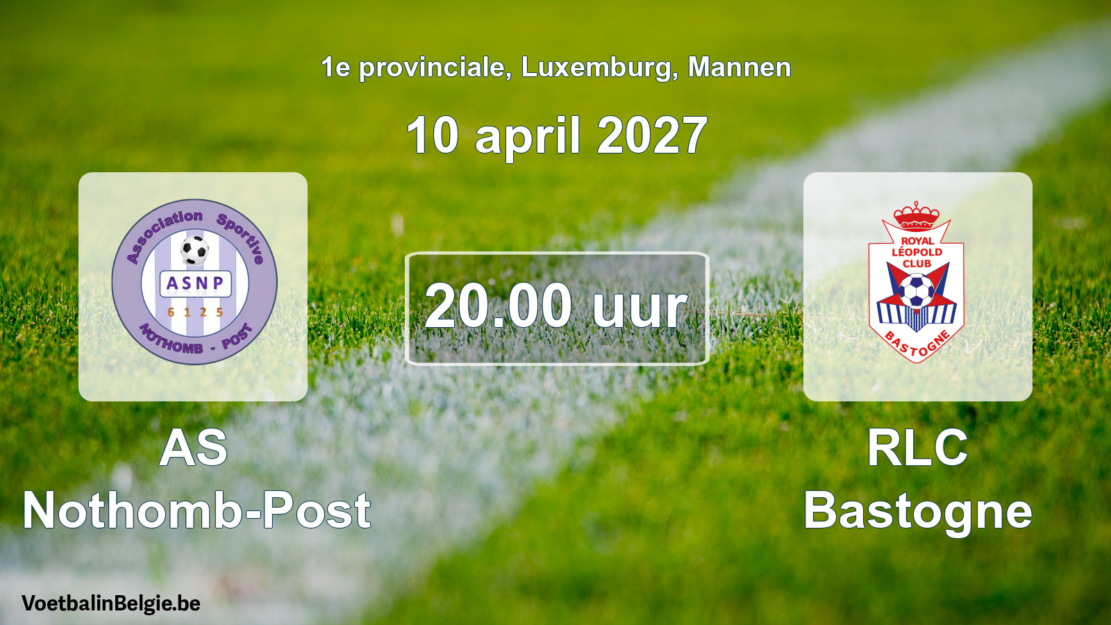 Geplande wedstrijd mannenvoetbal: AS Nothomb-Post - RLC Bastogne (10 april 2027)