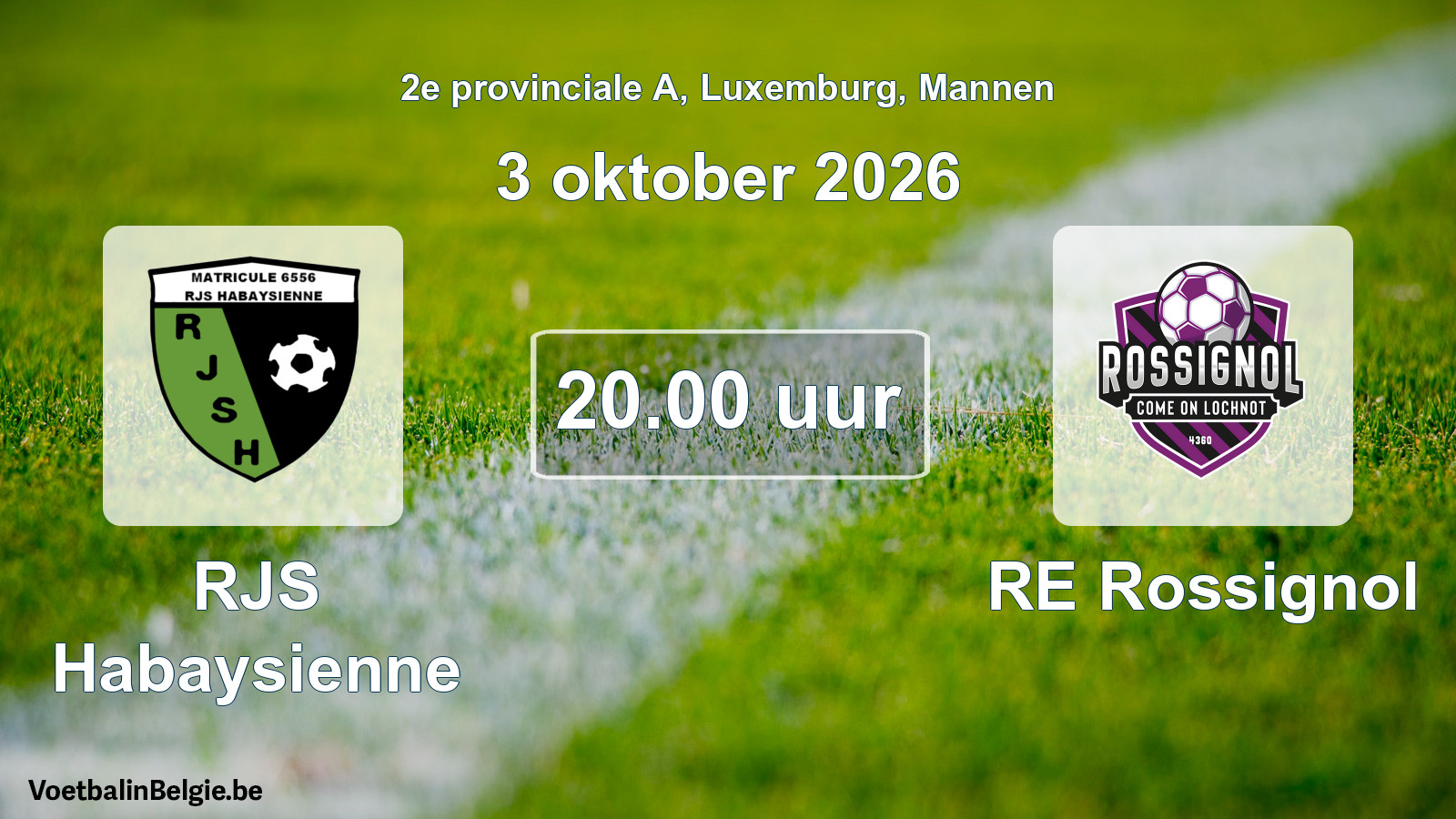 Match prévu football hommes: RJS Habaysienne - RE Rossignol (3 octobre 2026)