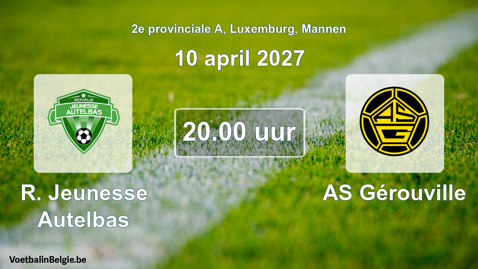 Match prévu football hommes: R. Jeunesse Autelbas - AS Gérouville (10 avril 2027)