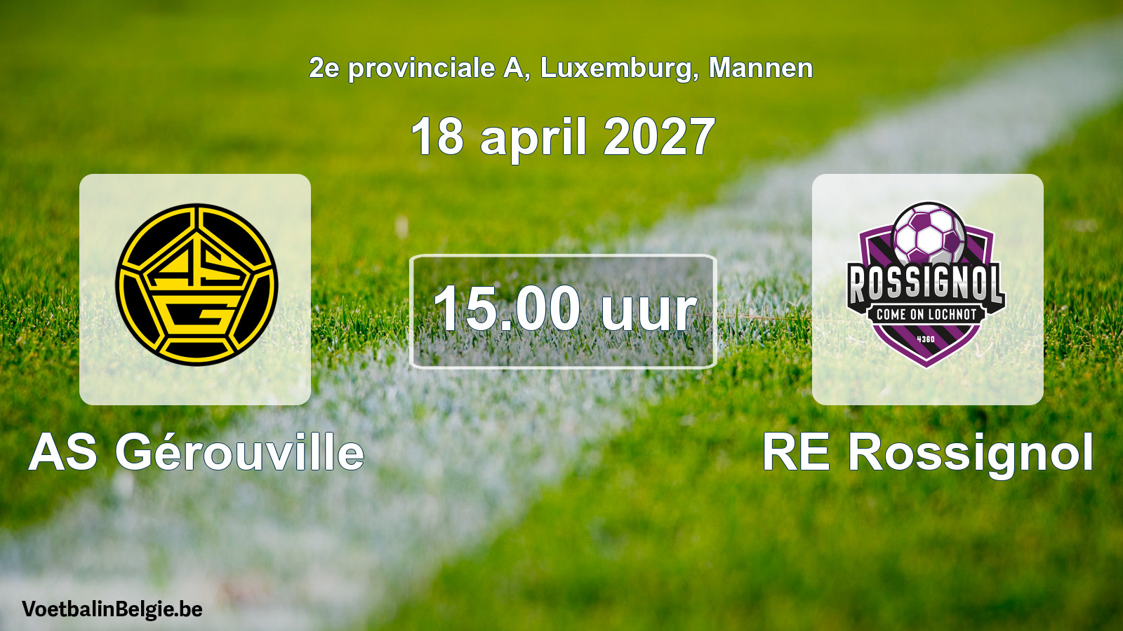 Match prévu football hommes: AS Gérouville - RE Rossignol (18 avril 2027)