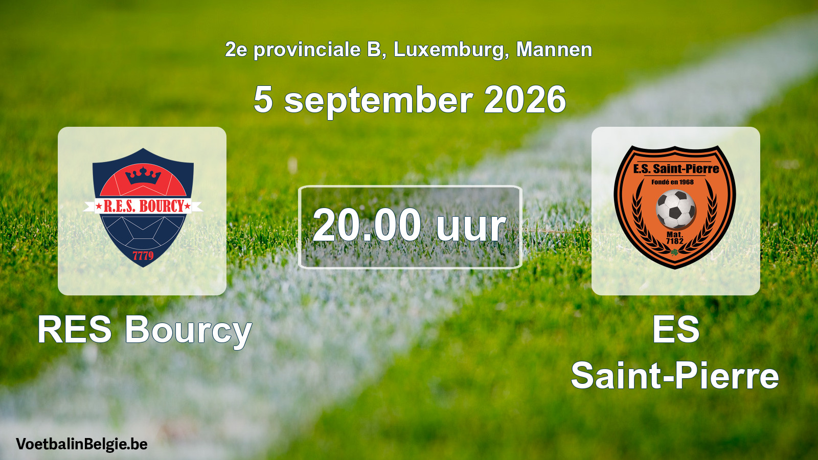 Geplande wedstrijd mannenvoetbal: RES Bourcy - ES Saint-Pierre (5 september 2026)