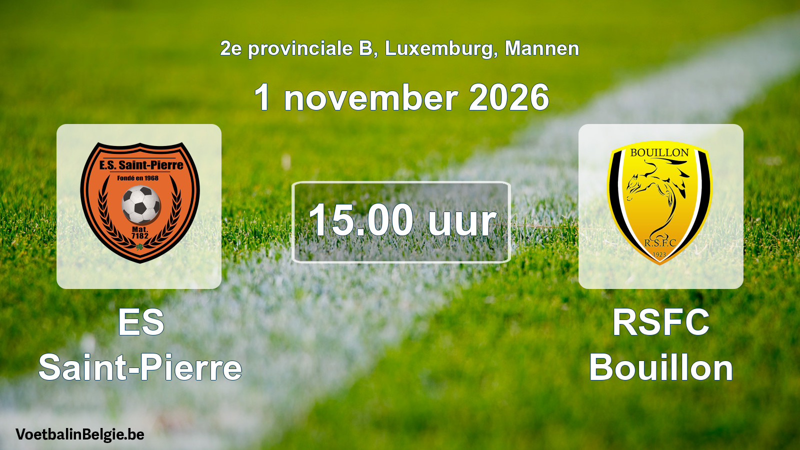 Geplande wedstrijd mannenvoetbal: ES Saint-Pierre - RSFC Bouillon (1 november 2026)