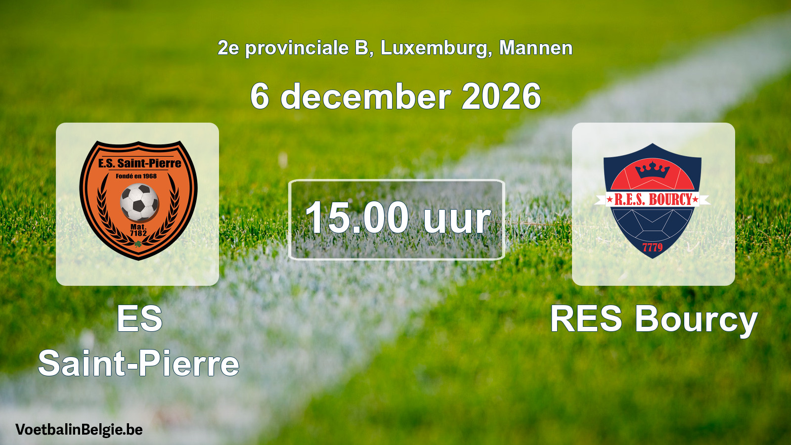 Geplande wedstrijd mannenvoetbal: ES Saint-Pierre - RES Bourcy (6 december 2026)
