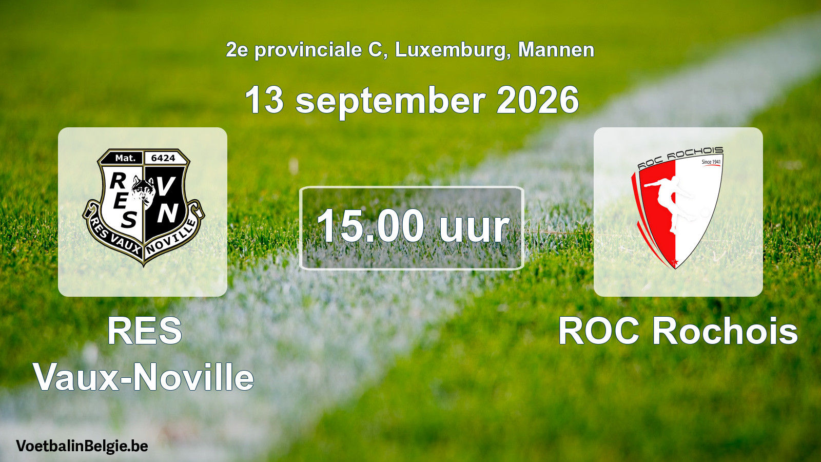 Match prévu football hommes: RES Vaux-Noville - ROC Rochois (13 septembre 2026)