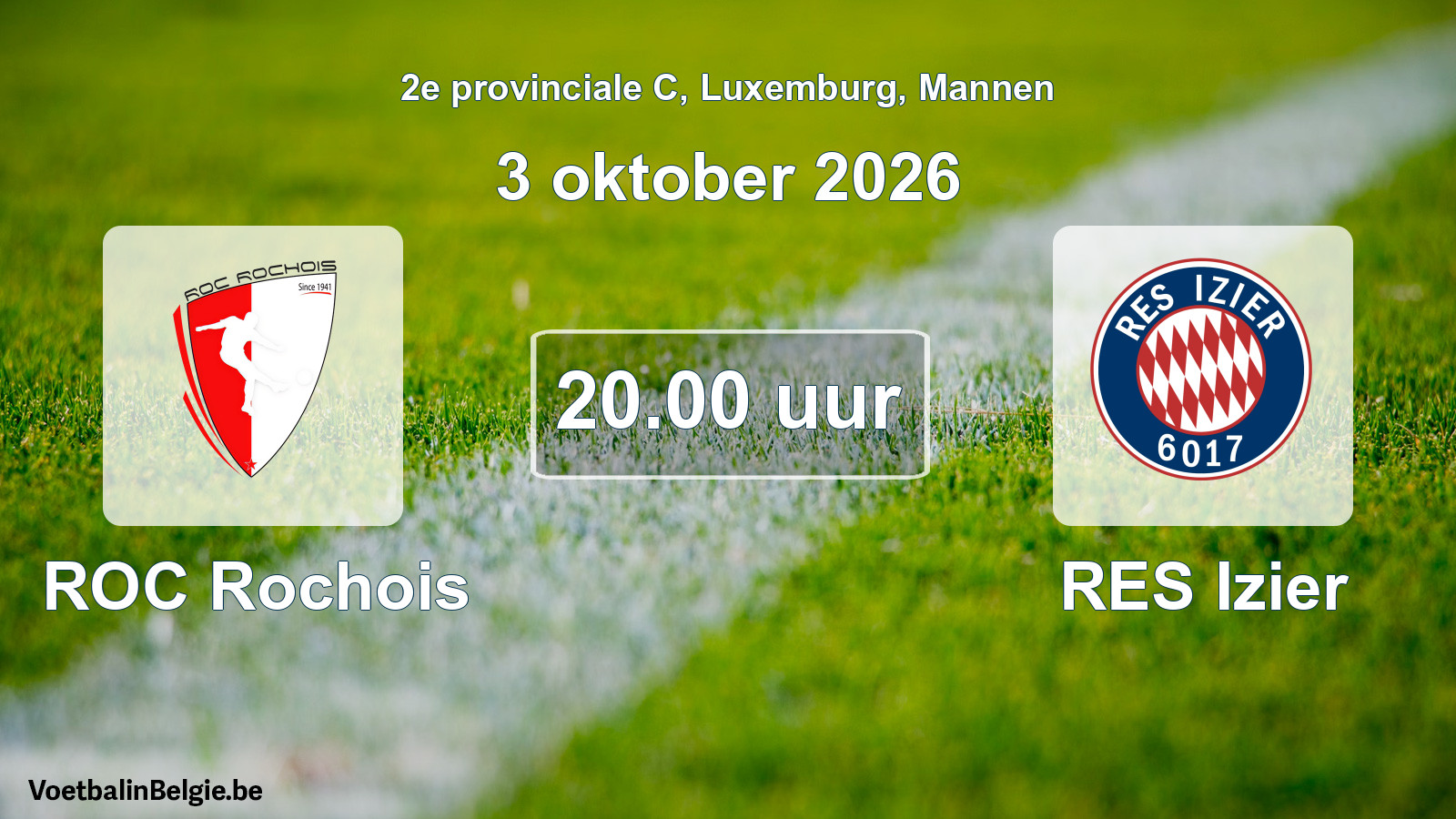 Scheduled match men football: ROC Rochois - RES Izier (3 October 2026)