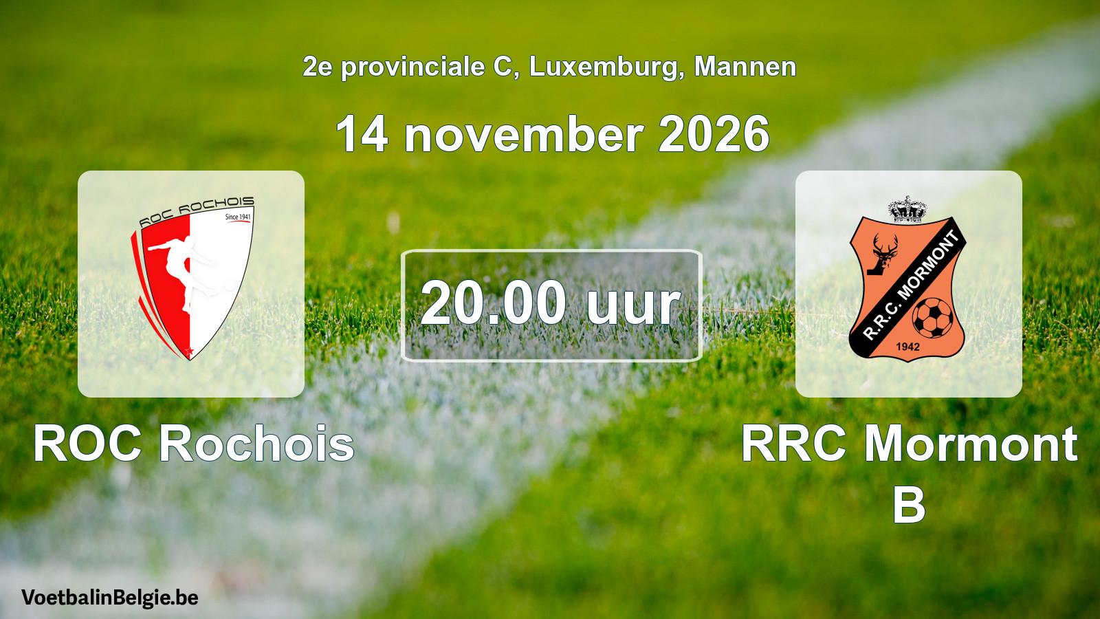 Geplande wedstrijd mannenvoetbal: ROC Rochois - RRC Mormont B (14 november 2026)