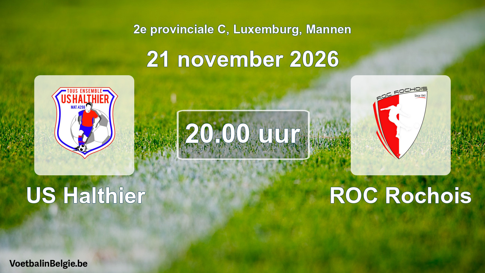 Match prévu football hommes: US Halthier - ROC Rochois (21 novembre 2026)