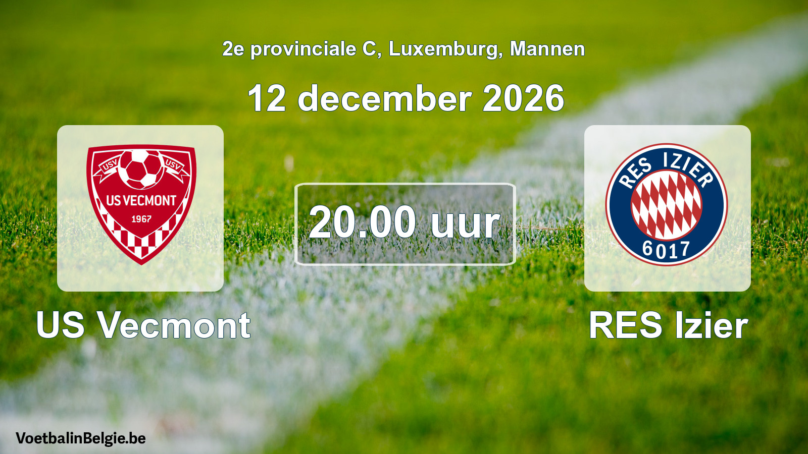 Geplande wedstrijd mannenvoetbal: US Vecmont - RES Izier (12 december 2026)