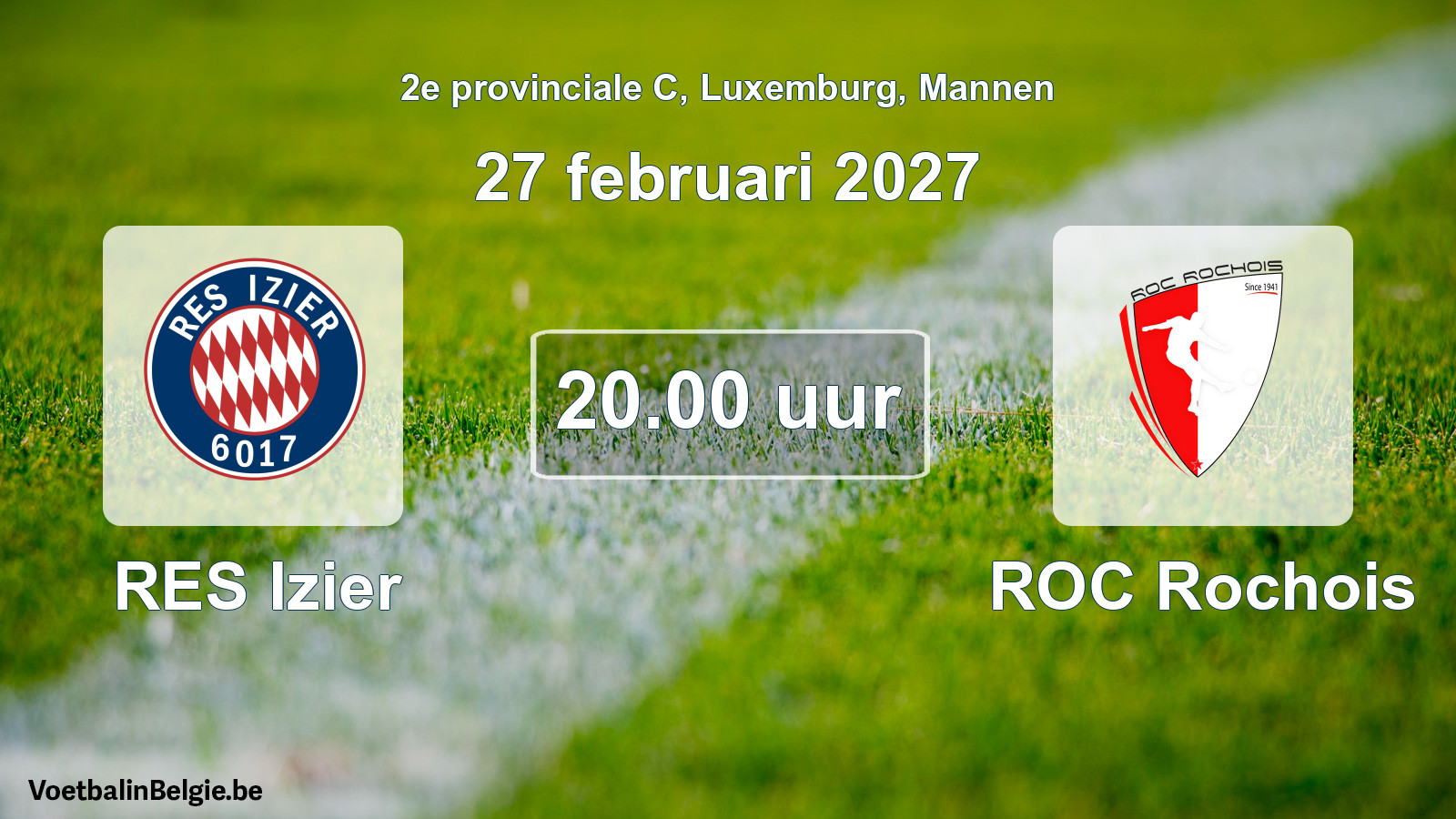 Geplande wedstrijd mannenvoetbal: RES Izier - ROC Rochois (27 februari 2027)