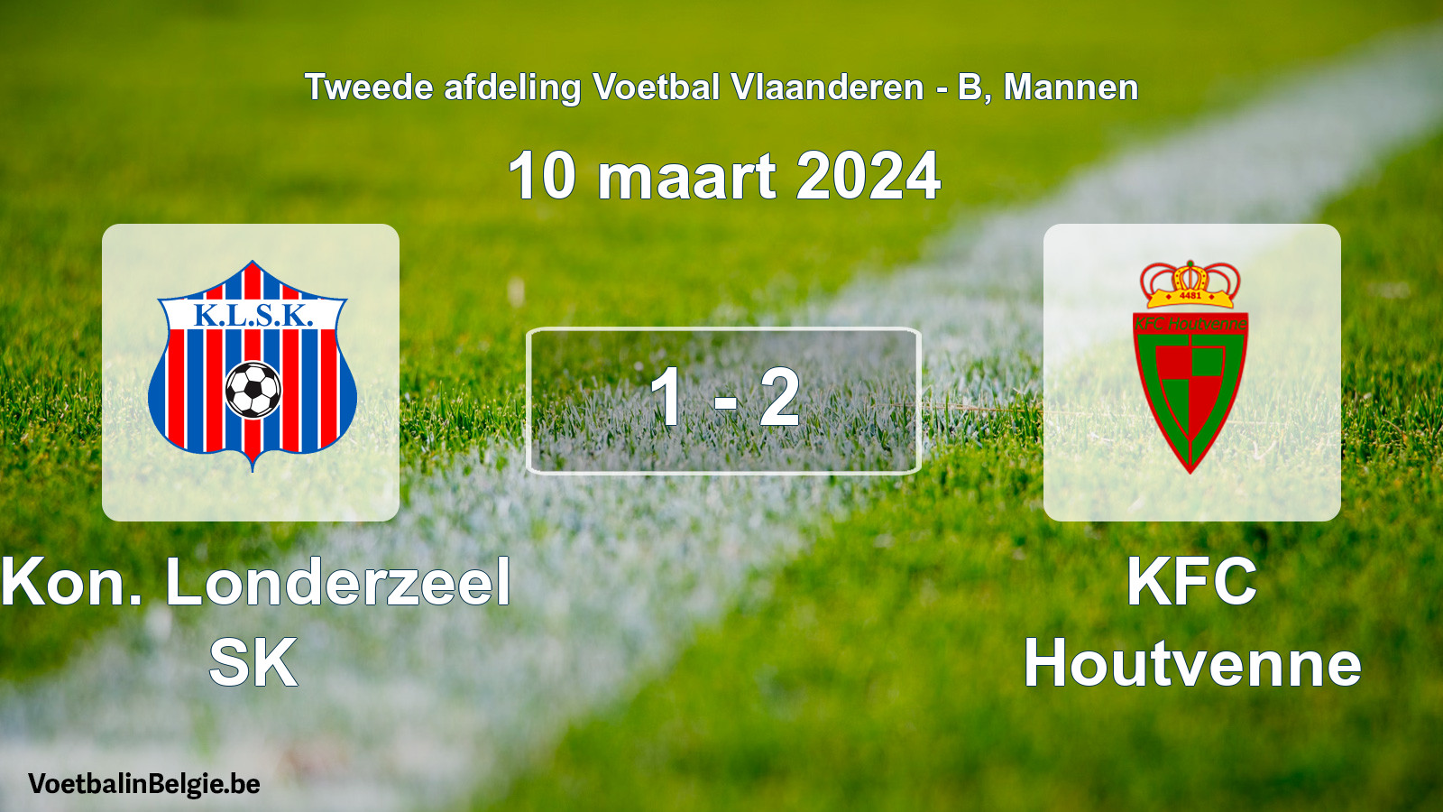 Gespeelde wedstrijd mannenvoetbal: Kon. Londerzeel SK - KFC Houtvenne 1 - 2 (10 maart 2024)