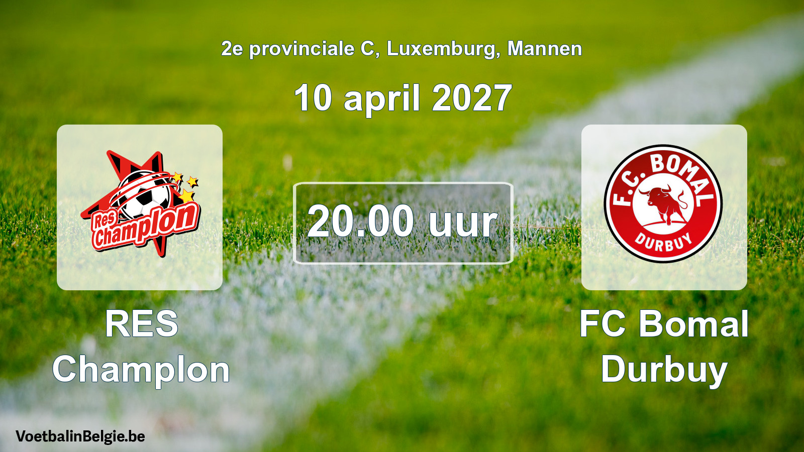 Geplande wedstrijd mannenvoetbal: RES Champlon - FC Bomal Durbuy (10 april 2027)
